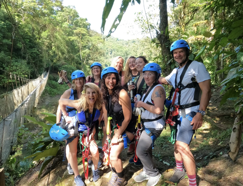 Ziplining is part of jungle resort vacations