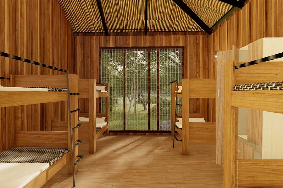 Bunkbeds in the Rios Lodge on the Pacuare River in Costa Rica