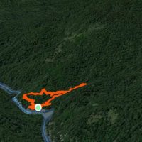 The Rios Lodge Trailmap aerial view of their waterslide hike