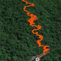 Google Map of the Pacuare Ridge Trail - Rios Lodge, Costa Rica