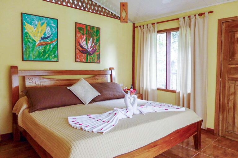 Bedroom at the Rios Lodge perfect for a Costa Rica Honeymoon